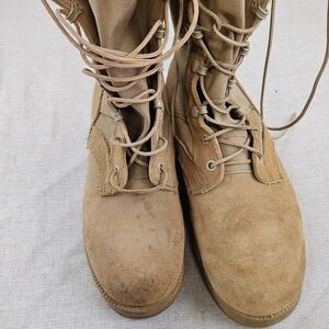 Altama PJ 10-03 Tan Suede Canvas Military‎ Combat Boots Lace Up Mens Size 4R